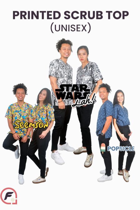 Printed Scrub Top (Unisex)